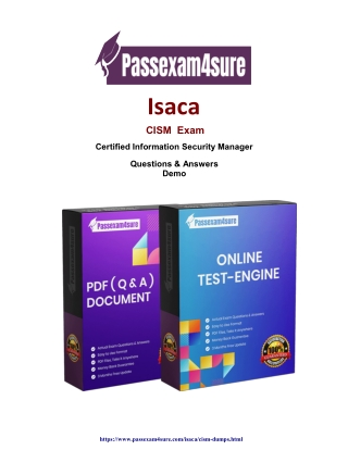 100% Free  Isaca   CISM Exam with Sample Questions | Verified By Experts