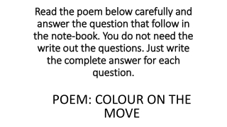 COLOUR ON THE MOVE POEM