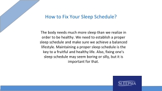 How to Fix Your Sleep Schedule?