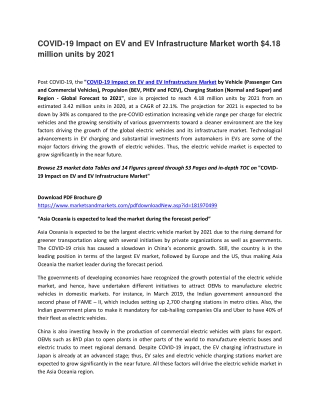 COVID-19 Impact on EV and EV Infrastructure Market