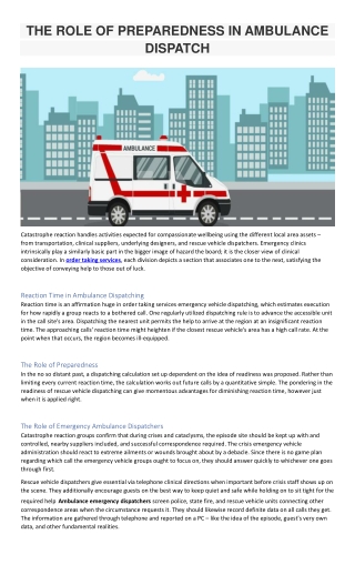 THE ROLE OF PREPAREDNESS IN AMBULANCE DISPATCH-converted