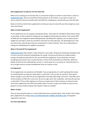 Keto Supplements To Help You On Your Keto Diet