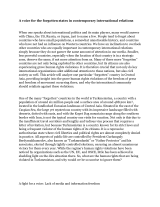 A voice for the forgotten states in contemporary international relations