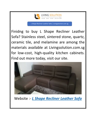 L Shape Recliner Leather Sofa  Livingsolution.com.sg