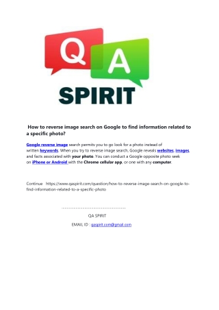 How to reverse image search on Google to find information related to a specific photo