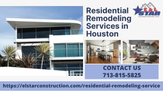 Residential Remodeling Services in Houston | E & L Star Construction