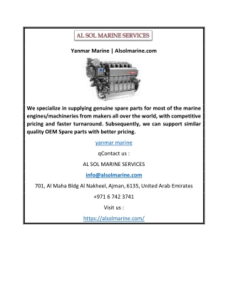 Yanmar Marine | Alsolmarine.com
