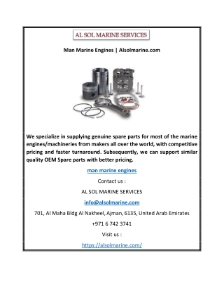 Man Marine Engines | Alsolmarine.com