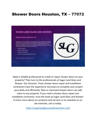 Shower Doors Houston, TX