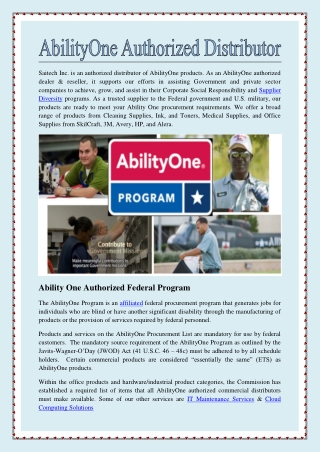 AbilityOne Authorized Distributor