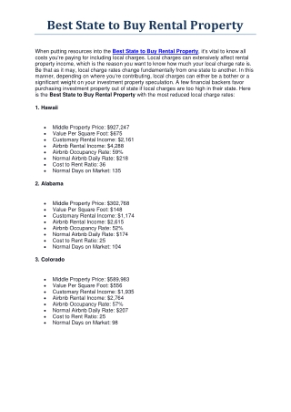 Best State to Buy Rental Property