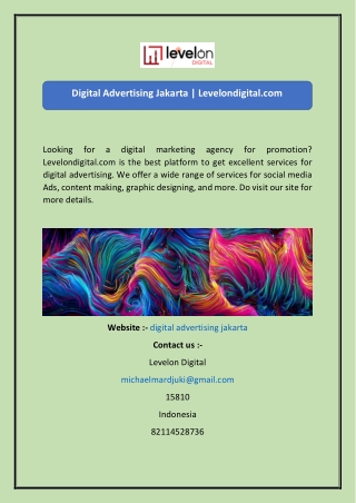 Digital Advertising Jakarta  Levelondigital.com