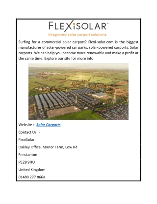 Solar Carports  Flexi-solar.com