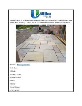 Driveways Cumbria  Utilitycontractor.uk