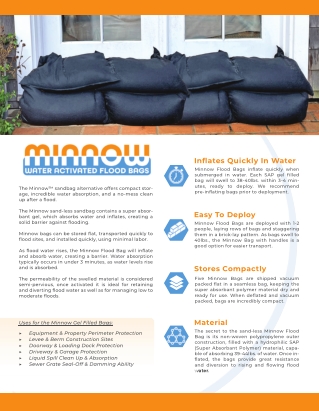 Water Activated Gel Filled Flood Control Bags | The Minnow™ Bag