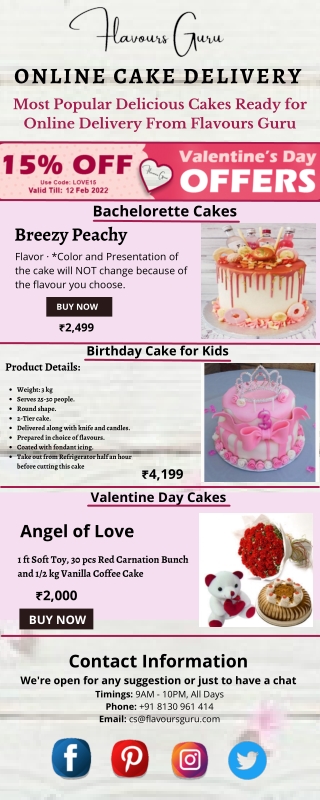Cake Delivery Online | Send cakes to India | Cake Shop - Flavours Guru