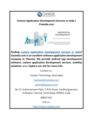 Custom Application Development Services in India | Ctaindia.com