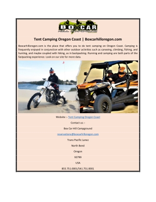 Tent Camping Oregon Coast | Boxcarhilloregon.com