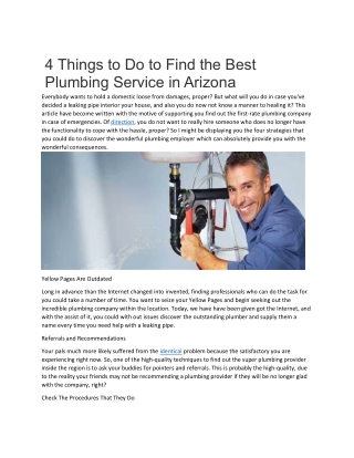 4 Things to Do to Find the Best Plumbing Service in Arizona