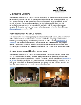 Glamping Veluwe