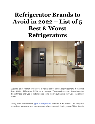 Refrigerator Brands to Avoid in 2022 – List of 5 Best & Worst Refrigerators