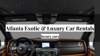 Specialty Luxury Car Rentals in Atlanta