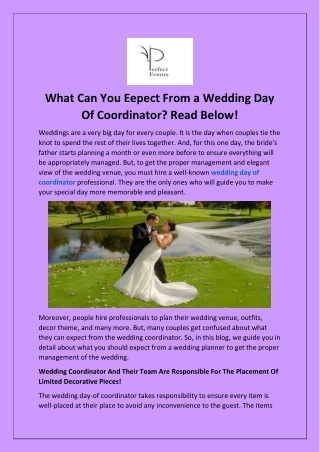 Hire Skillful Wedding Day-of Coordinator To Make Your Dream Wedding