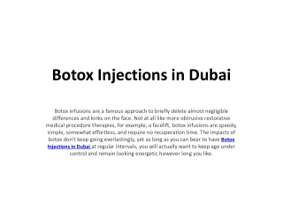 Botox Injections in Dubai