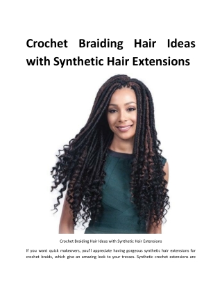 Crochet Braiding Hair Ideas with Synthetic Hair Extensions