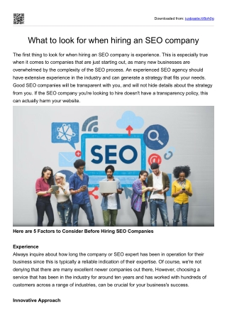 What to look for when hiring an SEO company