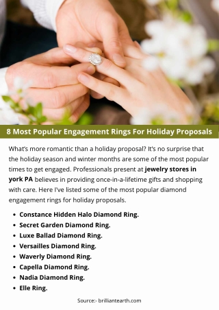 8 Most Popular Engagement Rings For Holiday Proposals