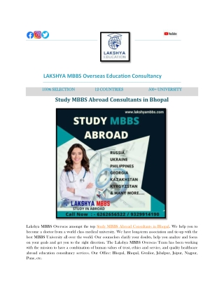 Best Consultant for MBBS Abroad in Bhopal