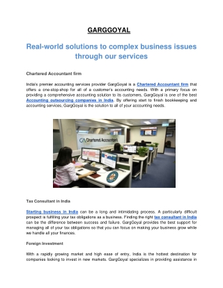 Real World Solution to complex business issues through our services