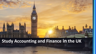 Study Accounting and Finance in the UK