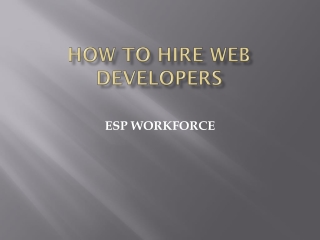 How to Hire Web Developers