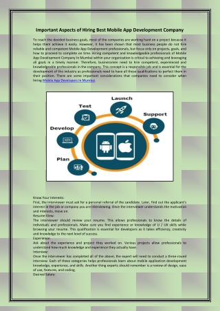 Important Aspects of Hiring Best Mobile App Develo