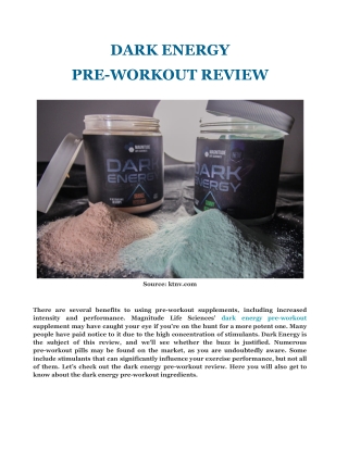 DARK ENERGY PRE-WORKOUT REVIEW