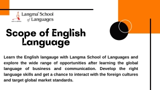 Scope of English Language | Best English Language institute | Scope of IELTS