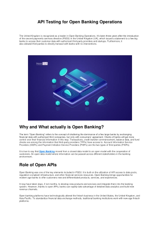 API Testing for Open Banking Operations