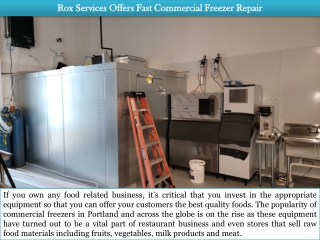 Rox Services Offers Fast Commercial Freezer Repair