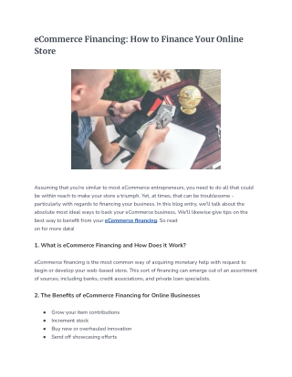 eCommerce Financing: How to Finance Your Online Store