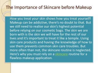 The Importance of Skincare before Makeup