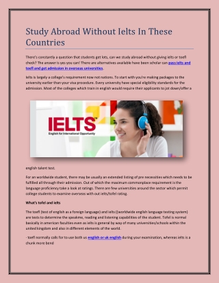 Study Abroad Without Ielts In These Countries