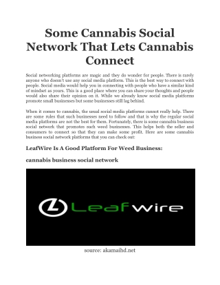 Some Cannabis Social Network That Lets Cannabis Connect
