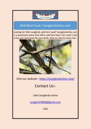 wild bird foodWild Bird Food | Songbirdonline.com