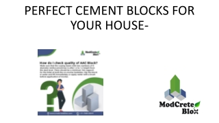 PERFECT CEMENT BLOCKS FOR YOUR HOUSE