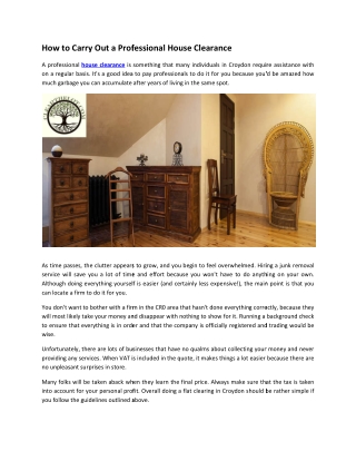 How to Carry Out a Professional Flat Clearance