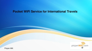 Pocket WiFi Service for International Travels