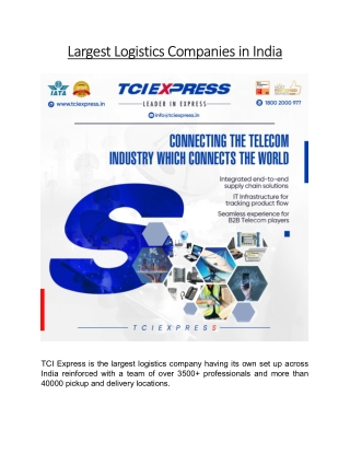 Largest Logistics Companies in India