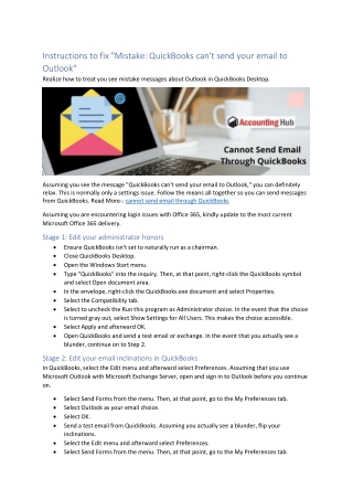 How to Fix cannot send email through QuickBooks
